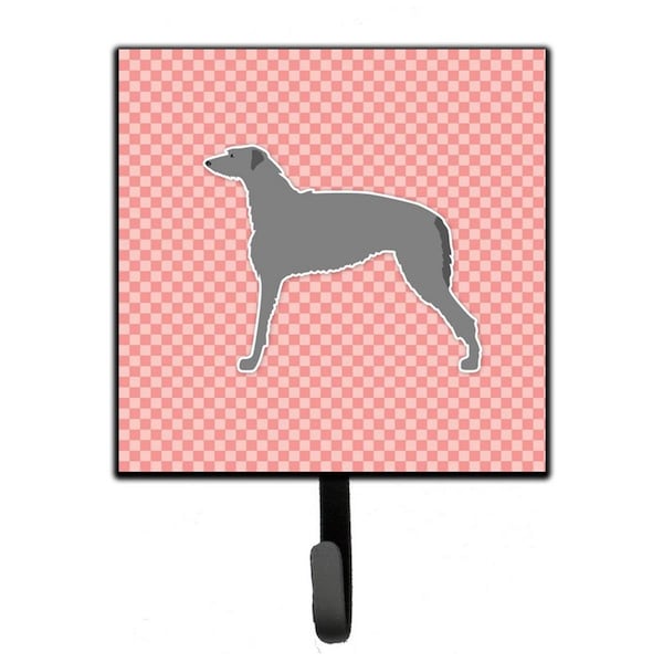 Carolines Treasures Scottish Deerhound Checkerboard Pink Leash or Key Holder BB3596SH4 - main